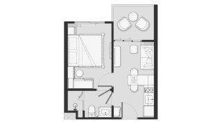 Apartment floor plan, 1 bedroom in Biancana No. 11006
